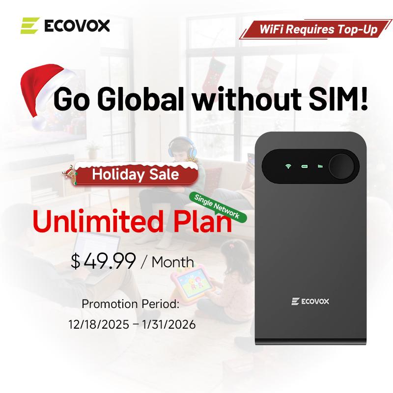 4G LTE Mobile WiFi Hotspot, No SIM or Contract, Connect up to 9 Devices, Portable Travel Internet