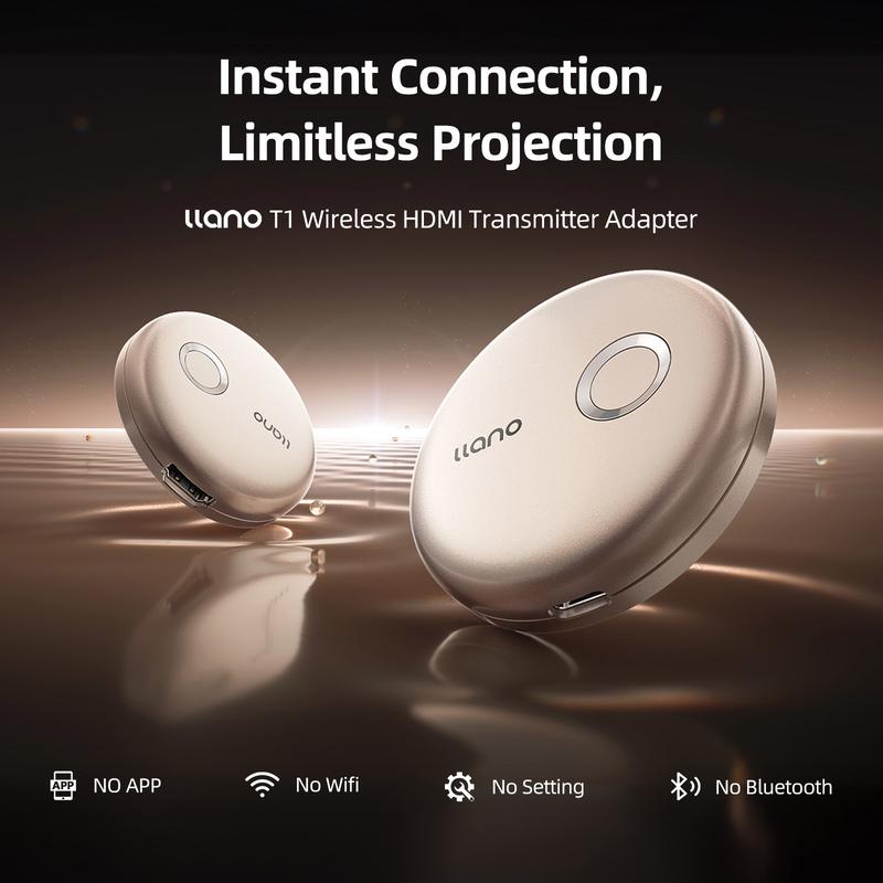 Wireless HDMI Transmitter & Receiver, Plug & Play HDMI Extender for Laptop, Phone to TV & Projector