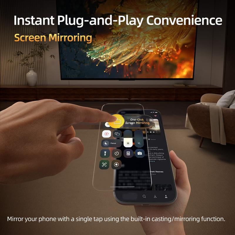 Wireless HDMI Transmitter & Receiver, Plug & Play HDMI Extender for Laptop, Phone to TV & Projector